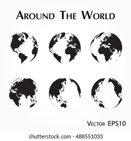 around the world ( outline of world map )