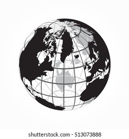 Around The World ( Outline Of World Map With Latitude And Longitude )