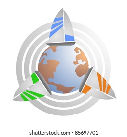 Around the world in sailing boat