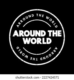 Alrededor del sello de texto de The World, fondo de concepto