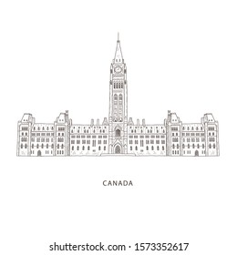 Around the World. Travel illustration with attraction of Canada.