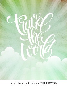 Around the world  type design. Vector illustration EPS 10