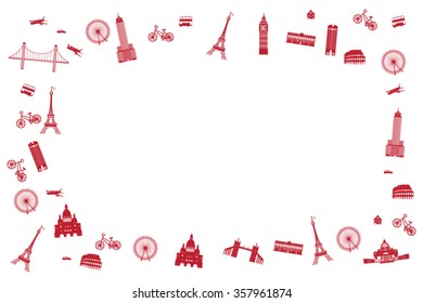 Around the world Vector background in paper cut style