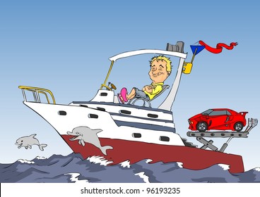 Around the world of yachts and dolphins