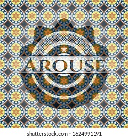 Arouse arabesque style badge. arabic decoration.