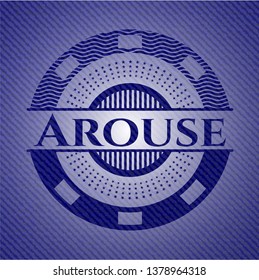 Arouse emblem with denim texture