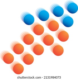Arow abstract vector banners. Flat geometric shapes of different colors with Memphis design style. Template ready for use in web or print design.