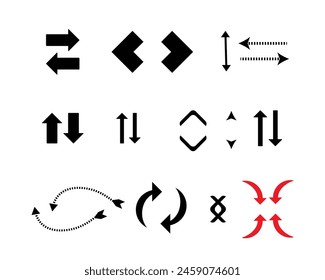 arow set symbol icon vector. for web design