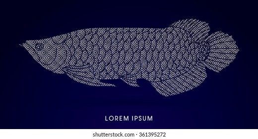 Arowana Fish, Designed using luxury geometric pattern graphic vector.