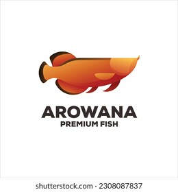 arowana fish gradient colorful logo