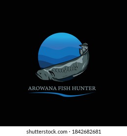 arowana fish hunter, arowana fish logo