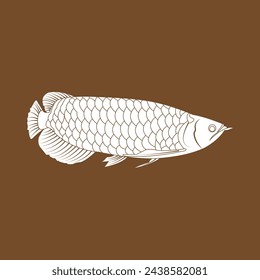 Arowana fish icon vector illustration simple design