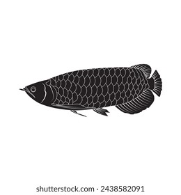 Arowana fish icon vector illustration simple design