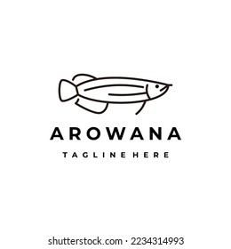 Arowana fish logo design vector