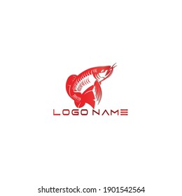 Arowana fish logo. Illustration of arowana fish symbol on white background