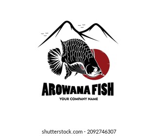 Arowana fish logo.Illustration of arowana fish symbol on white background