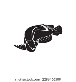 arowana fish predator icon logo design vector abstract illustration