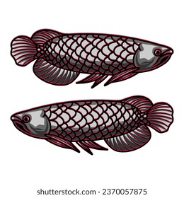 Arowana Fish Vector Graphic Design illustration Emblem