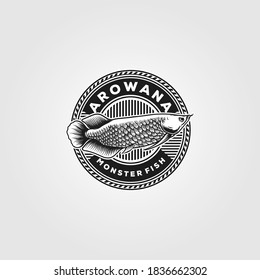 diseño vintage del logotipo vintage de arowana