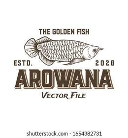 Arowana Golden Fish logo template