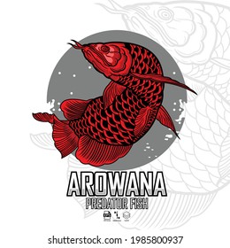 AROWANA PREDATOR FISH ILLUSTRATION, READY FORMAT EPS 10