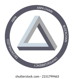 ARPA Chain cryptocurrency logo. ARPA crypto symbol icon flat vector illustration. EPS 10 editable template. 