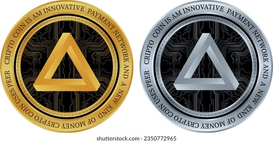 arpa cryptocurrency drawings on abstract background. 3d illustrations.