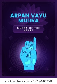 Arpan Vayu Mudra Hand Gesture - Vector illustration