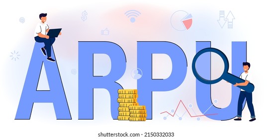 ARPU Acronym Average Revenue Per User - Total Revenue Divided By Number Of Subscribers Abbreviation Text Background Vector Illustration Concept Business Increase Calculation