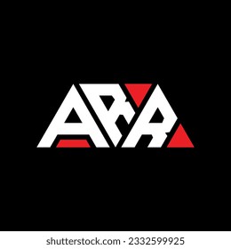 ARR triangle letter logo design with triangle shape. ARR triangle logo design monogram. ARR triangle vector logo template with red color. ARR triangular logo Simple, Elegant, and Luxurious design.