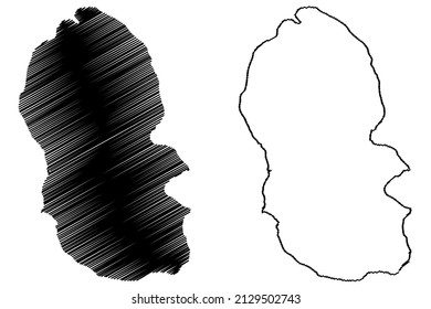 Isla de Arran (Reino Unido de Gran Bretaña e Irlanda del Norte, Escocia, Firth of Clyde) mapa de ilustración vectorial, dibujo garabato Mapa de la Isla de Arran