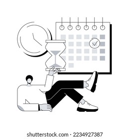 Arrange appointment abstract concept vector illustration. Arrange visit, book appointment, initiate interview, apply for job, send request, website menu bar, user experience abstract metaphor.