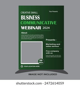 Arrange business webinar it's helps to communicate people with other by a digital way publishing this flyer.