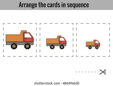 Arrange Cards Sequence Educational Games Children Stock Vector Royalty Free Shutterstock