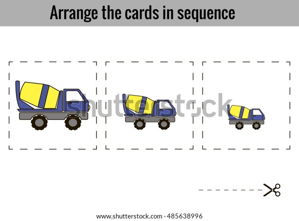 Arrange Cards Sequence Educational Games Children Stock Vector Royalty Free Shutterstock