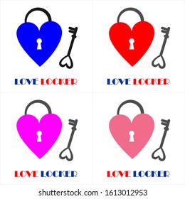 Arrange the Castle in the form of an isolated heart icon on a white background. Locked Heart. Love symbol and keyhole sign. Vector illustration