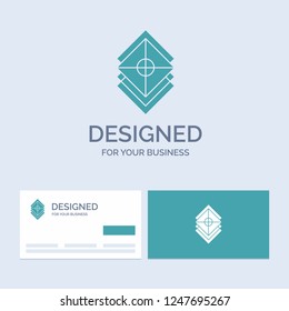 Arrange, design, layers, stack, layer Business Logo Glyph Icon Symbol for your business. Turquoise Business Cards with Brand logo template.