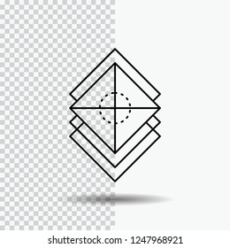 Arrange, design, layers, stack, layer Line Icon on Transparent Background. Black Icon Vector Illustration