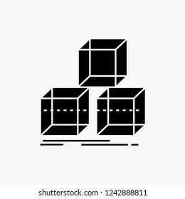 Arrange, design, stack, 3d, box Glyph Icon. Vector isolated illustration