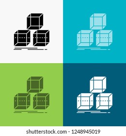 Arrange, design, stack, 3d, box Icon Over Various Background. glyph style design, designed for web and app. Eps 10 vector illustration