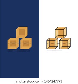 Arrange, design, stack, 3d, box Flat Color Icon Vector. Vector Icon Template background