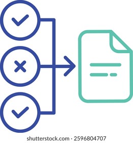 arrange document outline dual color vector illustration icon design