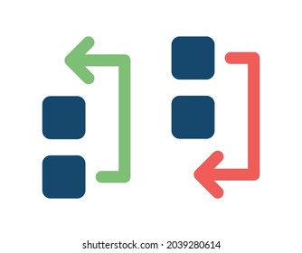 Arrange icon. Reorder figure icon vector illustration