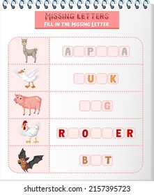 Arrange the letters in order with pictures illustration