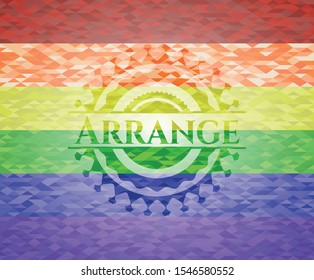 Arrange  lgbt colors emblem. Vector Illustration. Mosaic.