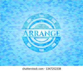 Arrange  light blue mosaic emblem