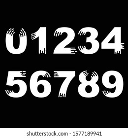 Arrange numbers 0-9 Ai Illustration for design.