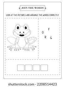 Arrange The Word Correctly Kids Worksheet, Word Teaching Material  Kids Worksheet, Teaching Material for Children 