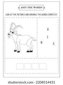 Arrange The Word Correctly Kids Worksheet, Word Teaching Material  Kids Worksheet, Teaching Material for Children 