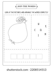 Arrange The Word Correctly Kids Worksheet, Word Teaching Material  Kids Worksheet, Teaching Material for Children 